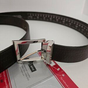 Winn International Cowhide "Faux Croc" Embossed Leather Money Belt Brown